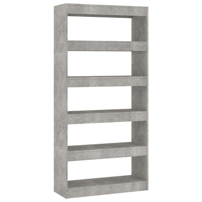 vidaXL Bücherregal/Raumteiler Betongrau 80x30x166 cm Holzwerkstoff