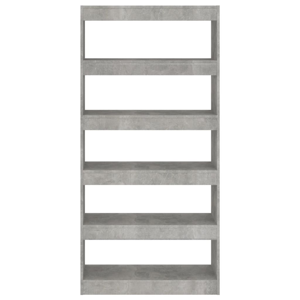 vidaXL Bücherregal/Raumteiler Betongrau 80x30x166 cm Holzwerkstoff