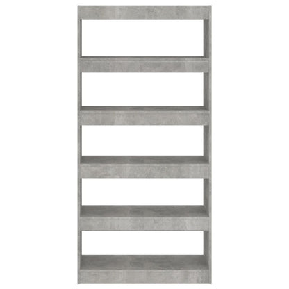 vidaXL Bücherregal/Raumteiler Betongrau 80x30x166 cm Holzwerkstoff
