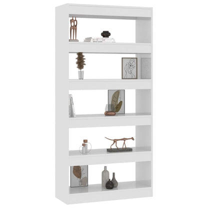 vidaXL Bücherregal/Raumteiler Hochglanz-Weiß 80x30x166cm Holzwerkstoff