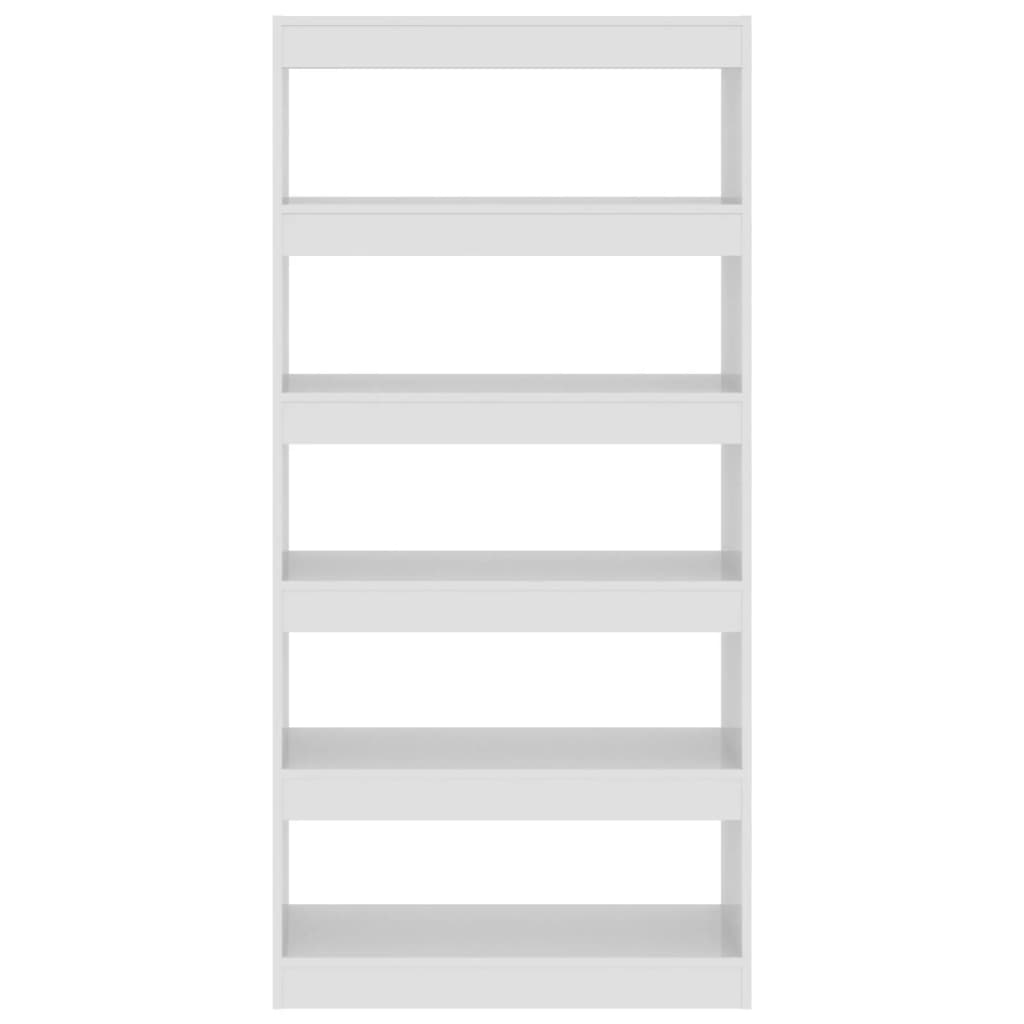 vidaXL Bücherregal/Raumteiler Hochglanz-Weiß 80x30x166cm Holzwerkstoff