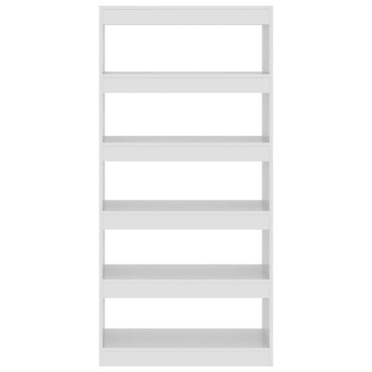 vidaXL Bücherregal/Raumteiler Hochglanz-Weiß 80x30x166cm Holzwerkstoff