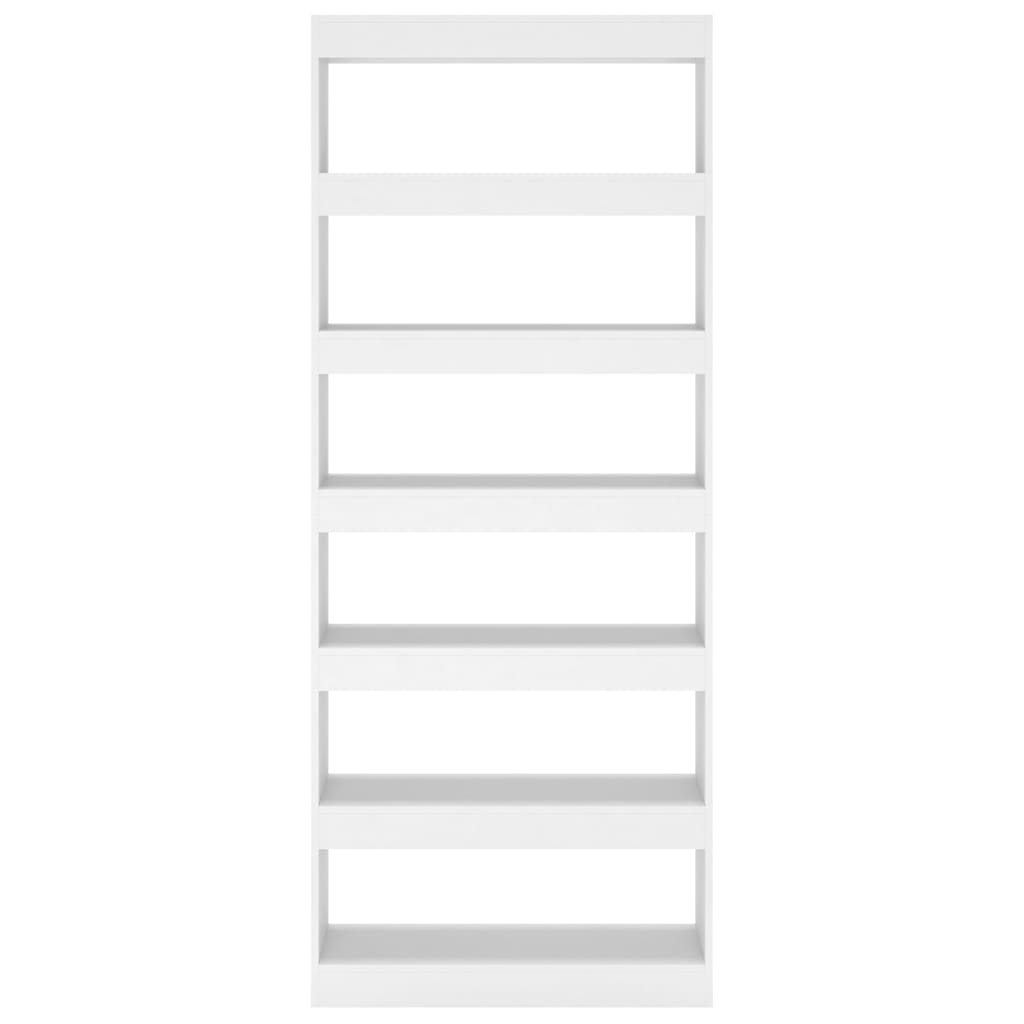 vidaXL Bücherregal/Raumteiler Weiß 80x30x198 cm Holzwerkstoff