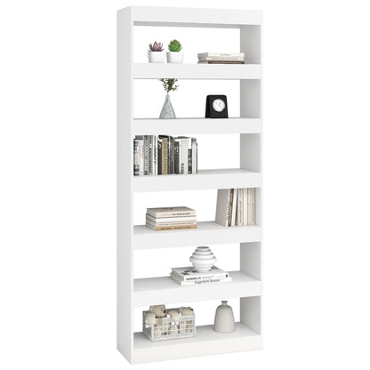 vidaXL Bücherregal/Raumteiler Weiß 80x30x198 cm Holzwerkstoff