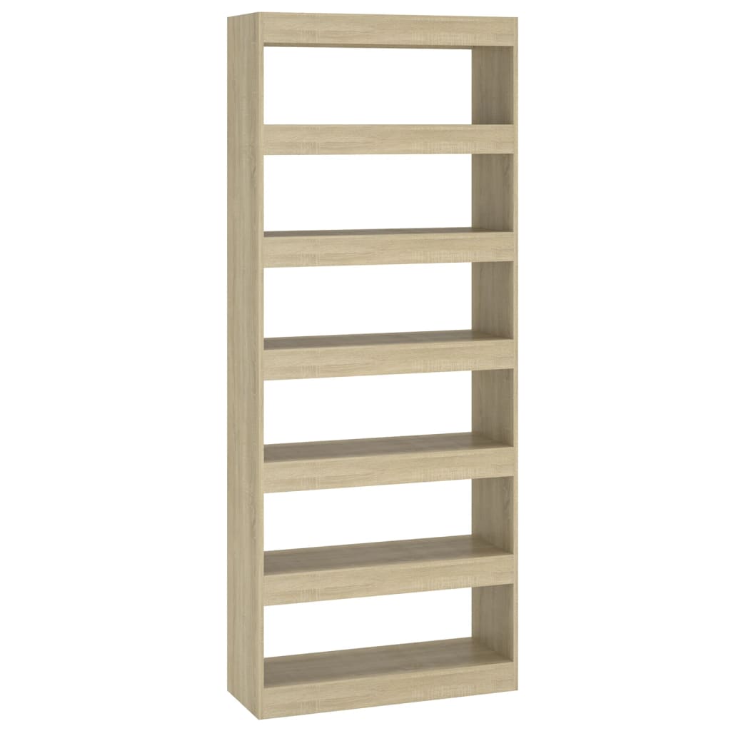 vidaXL Bücherregal/Raumteiler Sonoma-Eiche 80x30x198 cm Holzwerkstoff