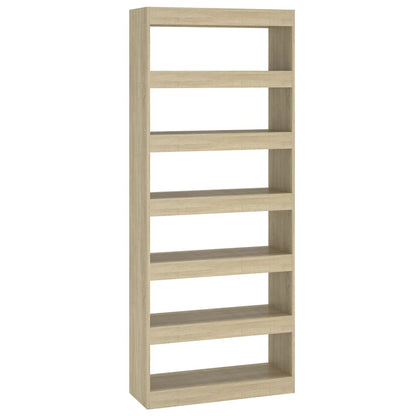 vidaXL Bücherregal/Raumteiler Sonoma-Eiche 80x30x198 cm Holzwerkstoff