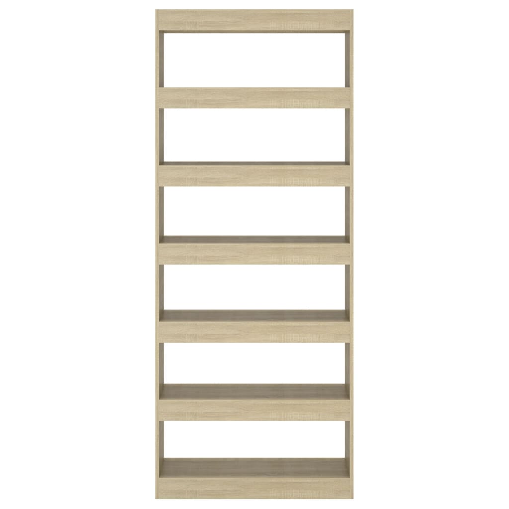 vidaXL Bücherregal/Raumteiler Sonoma-Eiche 80x30x198 cm Holzwerkstoff