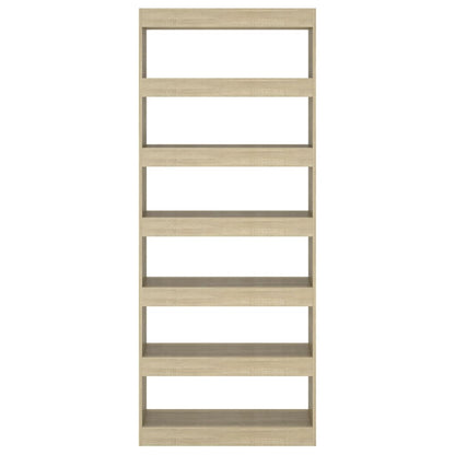 vidaXL Bücherregal/Raumteiler Sonoma-Eiche 80x30x198 cm Holzwerkstoff