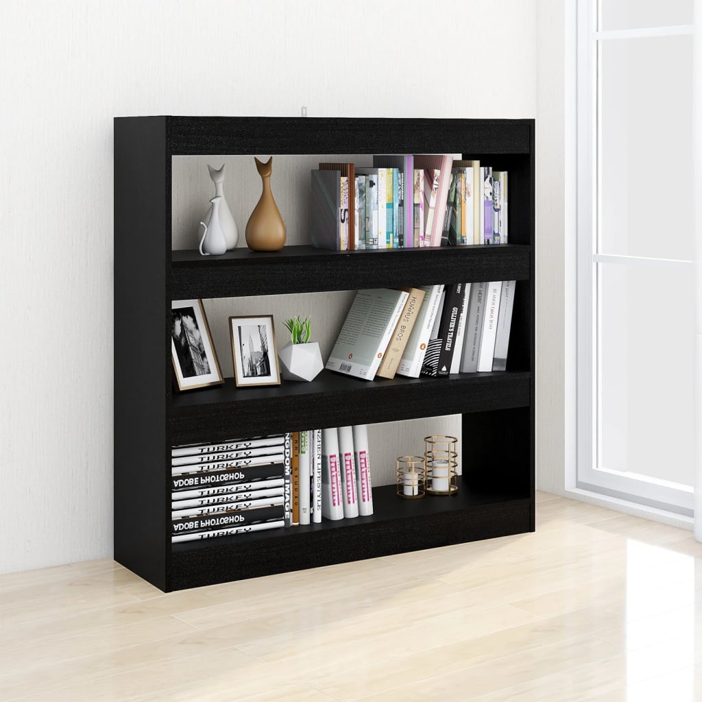 vidaXL Bücherregal/Raumteiler Schwarz 100x30x103 cm