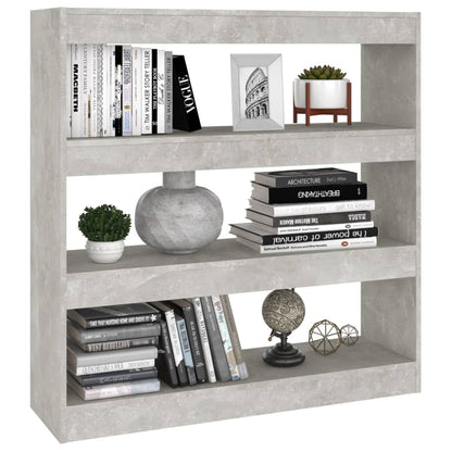 vidaXL Bücherregal/Raumteiler Betongrau 100x30x103 cm
