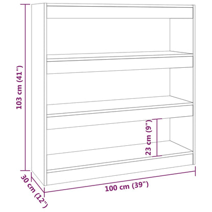 vidaXL Bücherregal/Raumteiler Hochglanz-Weiß 100x30x103 cm