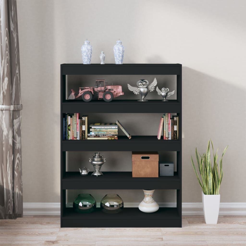 vidaXL Bücherregal/Raumteiler Schwarz 100x30x135 cm