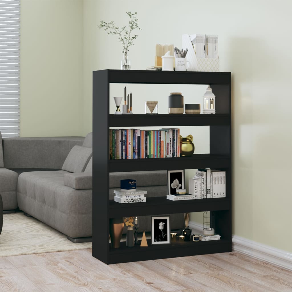 vidaXL Bücherregal/Raumteiler Schwarz 100x30x135 cm