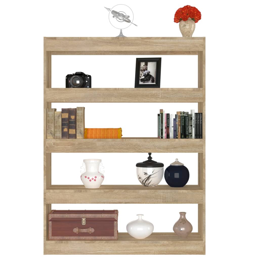 vidaXL Bücherregal/Raumteiler Sonoma-Eiche 100x30x135 cm