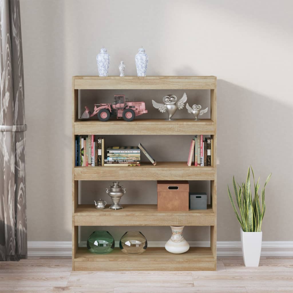 vidaXL Bücherregal/Raumteiler Sonoma-Eiche 100x30x135 cm