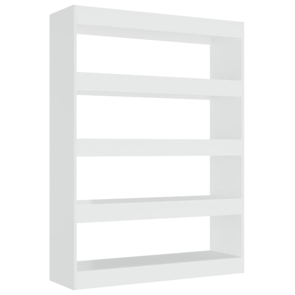 vidaXL Bücherregal/Raumteiler Hochglanz-Weiß 100x30x135 cm