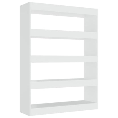 vidaXL Bücherregal/Raumteiler Hochglanz-Weiß 100x30x135 cm