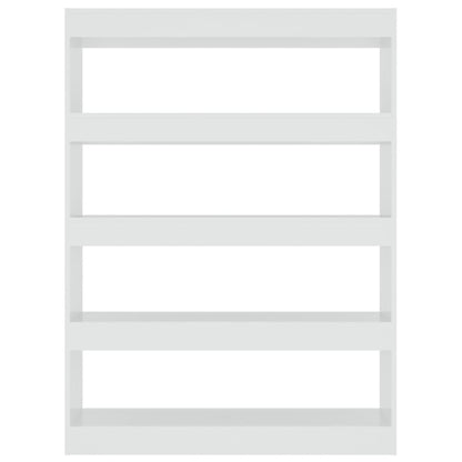 vidaXL Bücherregal/Raumteiler Hochglanz-Weiß 100x30x135 cm