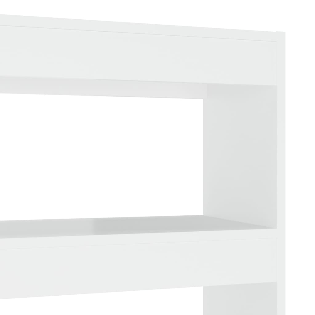 vidaXL Bücherregal/Raumteiler Hochglanz-Weiß 100x30x135 cm