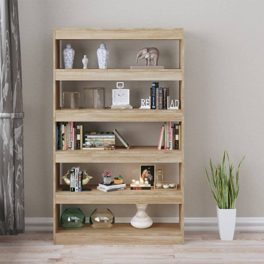 vidaXL Bücherregal/Raumteiler Sonoma-Eiche 100x30x166 cm