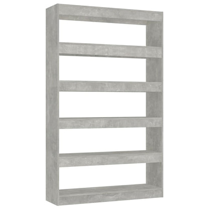 vidaXL Bücherregal/Raumteiler Betongrau 100x30x166 cm