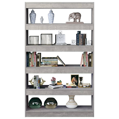 vidaXL Bücherregal/Raumteiler Betongrau 100x30x166 cm