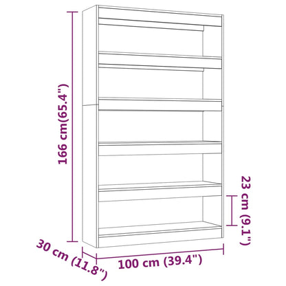 vidaXL Bücherregal/Raumteiler Betongrau 100x30x166 cm