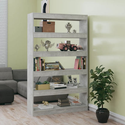 vidaXL Bücherregal/Raumteiler Betongrau 100x30x166 cm