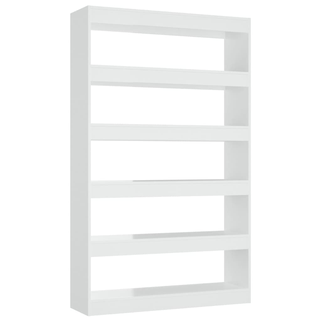 vidaXL Bücherregal/Raumteiler Hochglanz-Weiß 100x30x166 cm