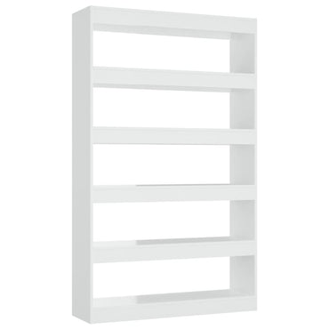 vidaXL Bücherregal/Raumteiler Hochglanz-Weiß 100x30x166 cm