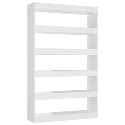 vidaXL Bücherregal/Raumteiler Hochglanz-Weiß 100x30x166 cm