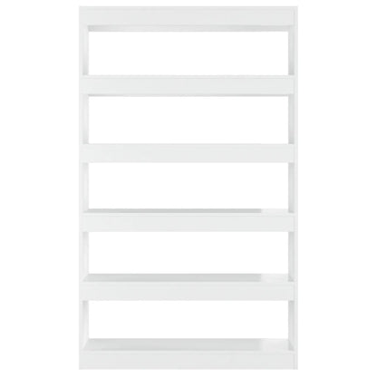 vidaXL Bücherregal/Raumteiler Hochglanz-Weiß 100x30x166 cm