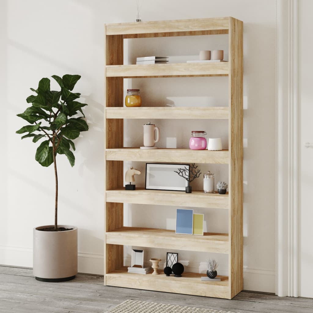 vidaXL Étagère/Séparateur de pièce Chêne Sonoma 100x30x198 cm Bois d'ingénierie