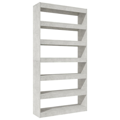 vidaXL Étagère/Séparateur de pièce Gris béton 100x30x198 cm Bois d'ingénierie