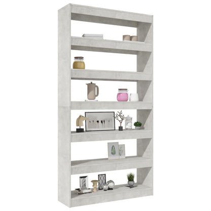 vidaXL Étagère/Séparateur de pièce Gris béton 100x30x198 cm Bois d'ingénierie