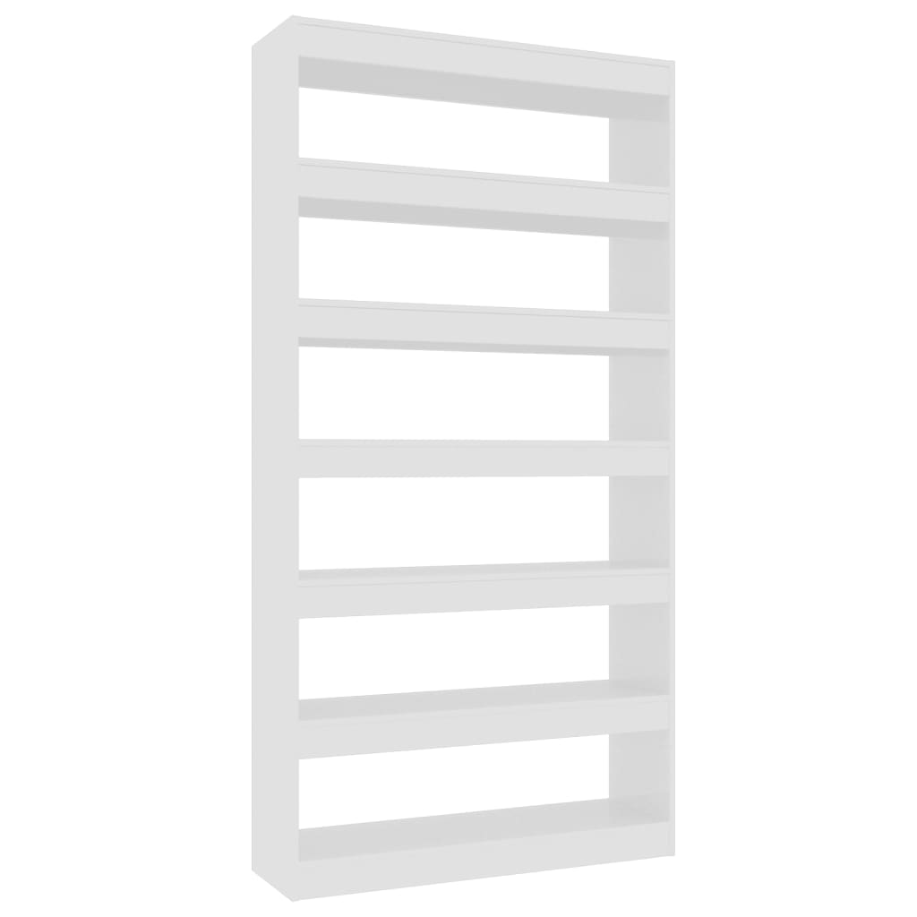 vidaXL Bücherregal/Raumteiler Hochglanz-Weiß 100x30x198 cm
