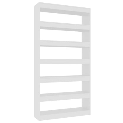 vidaXL Bücherregal/Raumteiler Hochglanz-Weiß 100x30x198 cm