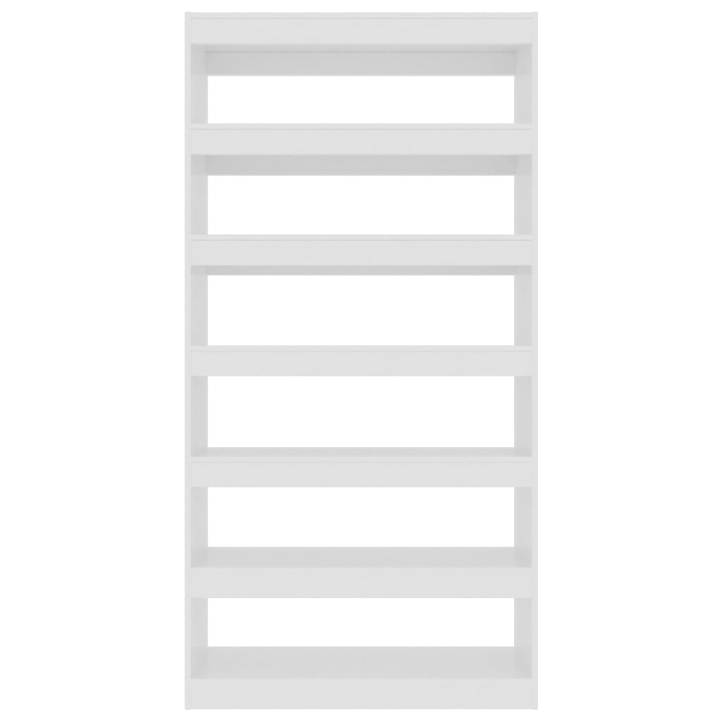 vidaXL Bücherregal/Raumteiler Hochglanz-Weiß 100x30x198 cm