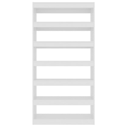 vidaXL Bücherregal/Raumteiler Hochglanz-Weiß 100x30x198 cm