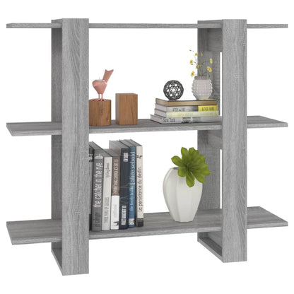 vidaXL Bücherregal/Raumteiler Grau Sonoma 100x30x87 cm