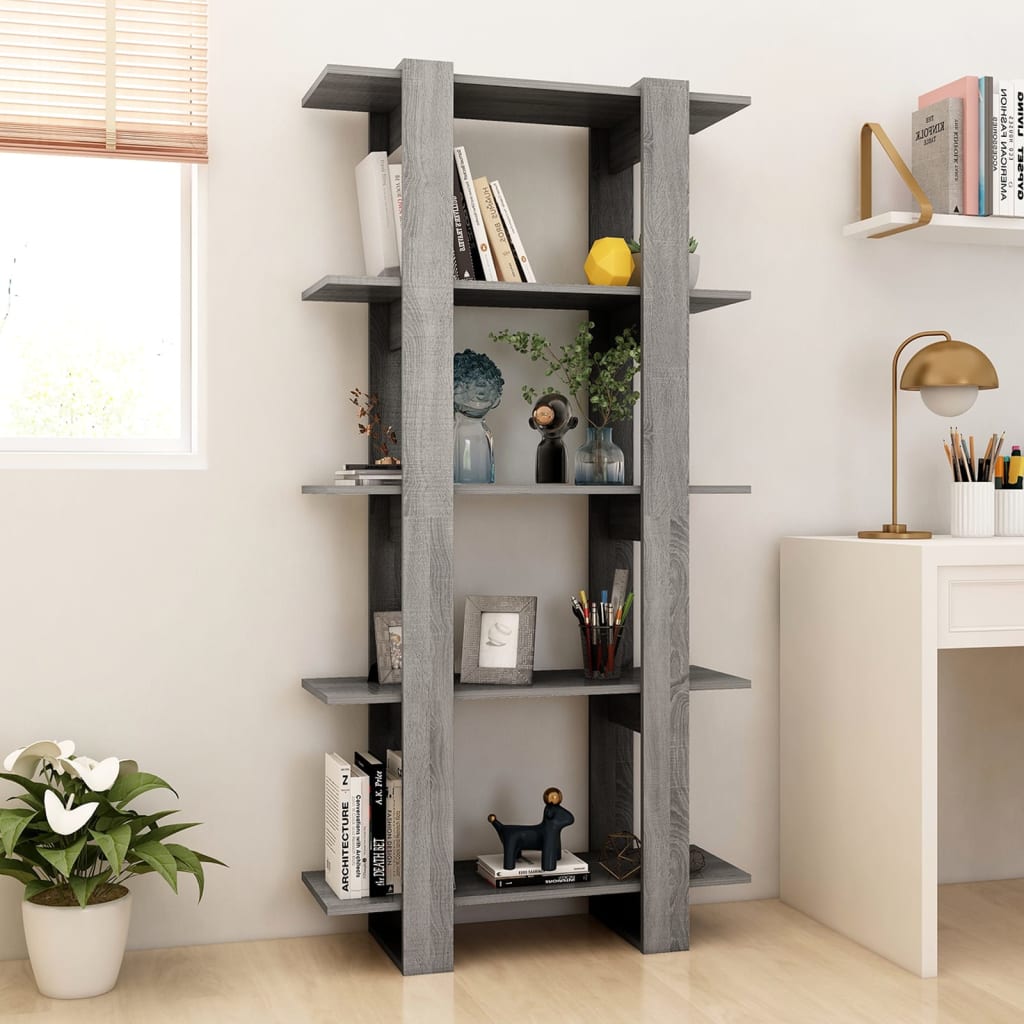 vidaXL Étagère/Séparateur de pièce gris Sonoma 80x30x160 cm en bois d'ingénierie