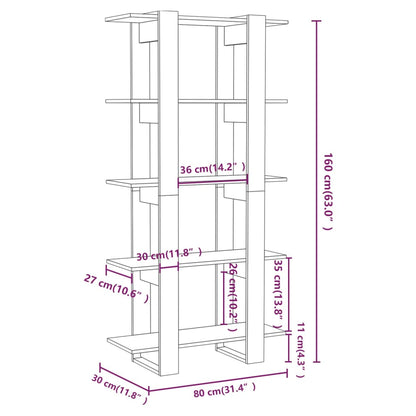 vidaXL Étagère/Séparateur de pièce gris Sonoma 80x30x160 cm en bois d'ingénierie