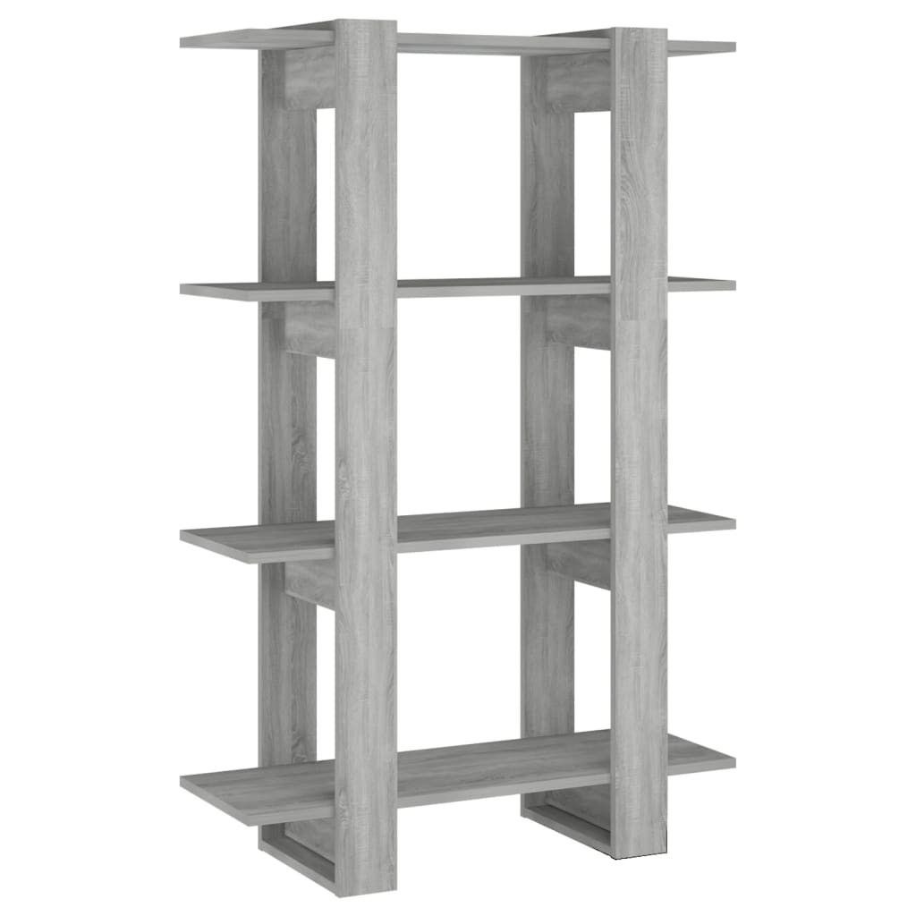 vidaXL Bücherregal/Raumteiler Grau Sonoma 80x30x123,5 cm