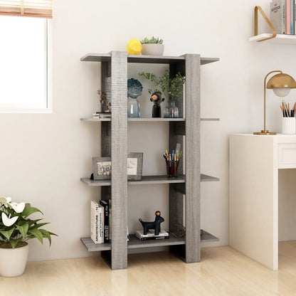 vidaXL Bücherregal/Raumteiler Grau Sonoma 80x30x123,5 cm