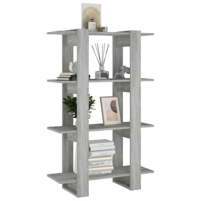vidaXL Bücherregal/Raumteiler Grau Sonoma 80x30x123,5 cm