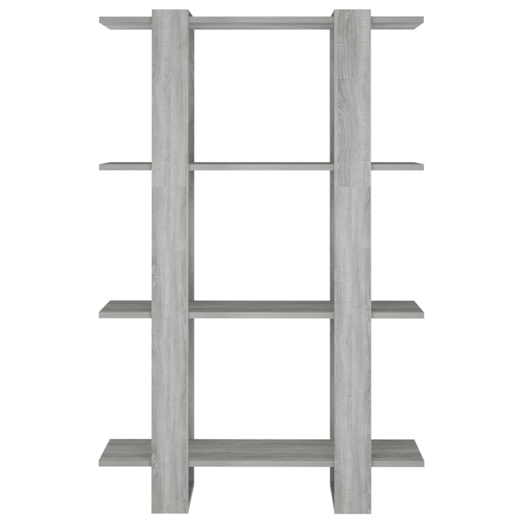 vidaXL Bücherregal/Raumteiler Grau Sonoma 80x30x123,5 cm