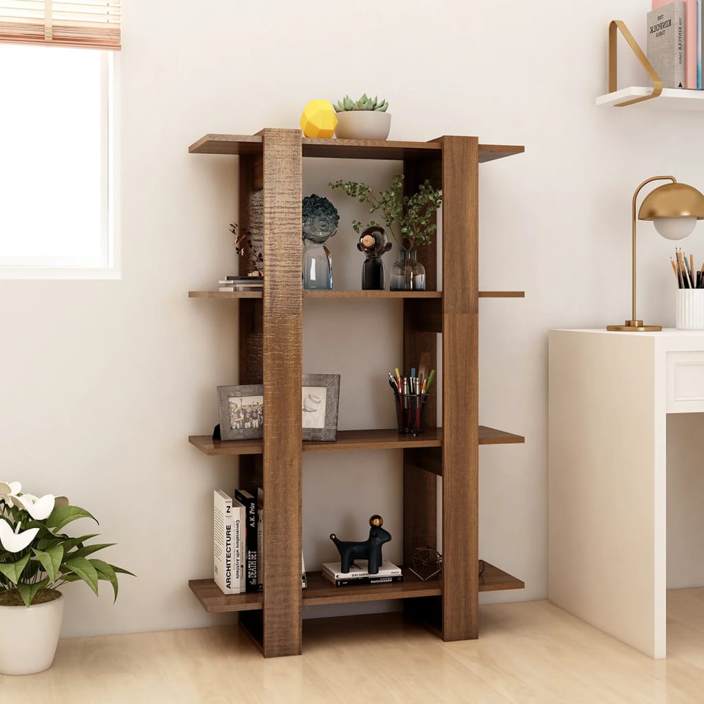 vidaXL Bücherregal/Raumteiler Braun Eichen-Optik 80x30x123,5 cm