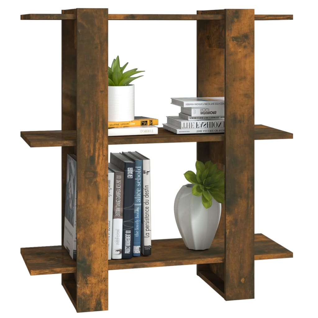 vidaXL Bücherregal/Raumteiler Räuchereiche 80x30x87 cm