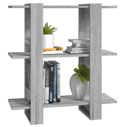 vidaXL Bücherregal/Raumteiler Grau Sonoma 80x30x87 cm