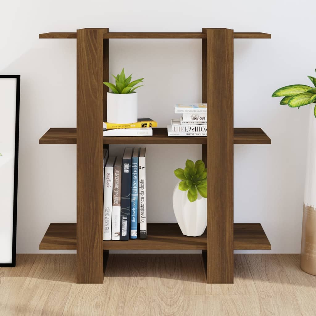 vidaXL Bücherregal/Raumteiler Braun Eichen-Optik 80x30x87 cm